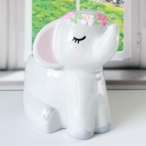 Happy Elephant ceramic planter jar, Charmed Aroma - Picture 1 of 7